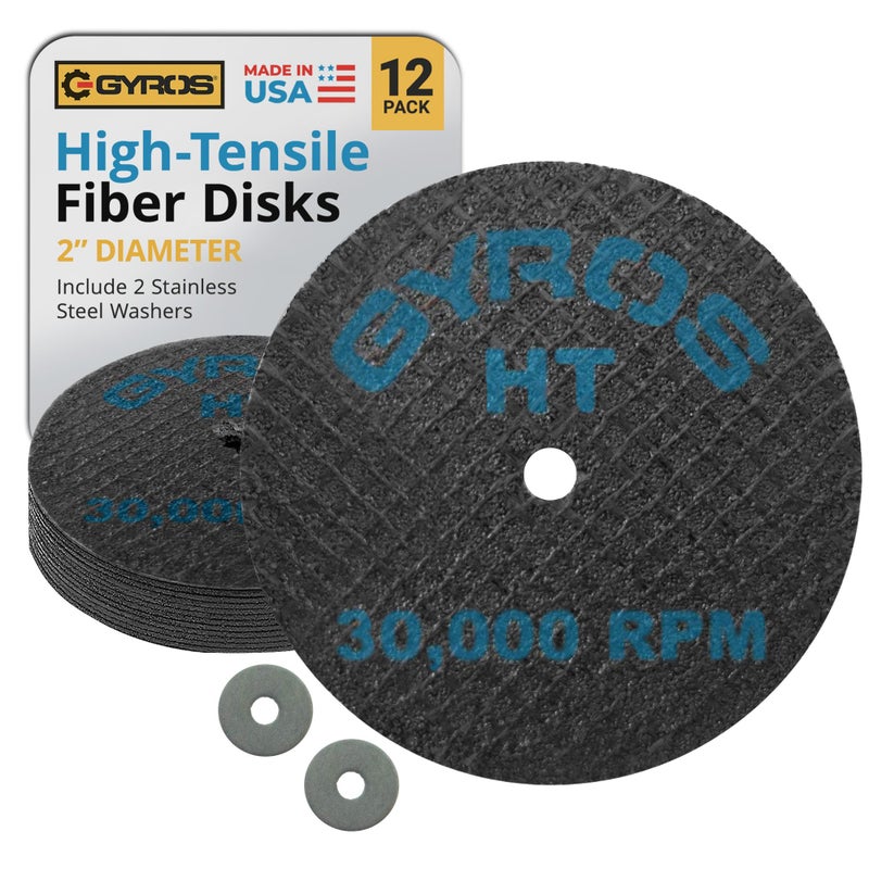 Gyros HT 11-32208/12 Fiberglass Reinforced Cut Off Wheel, 2-Inch Diameter, 12-Pack by Gyros - Image 1